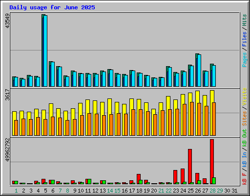 Daily usage for June 2025